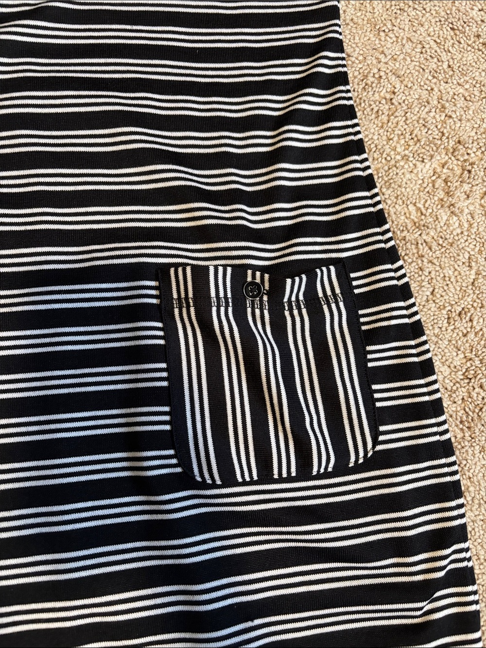 Talbots Black & White Striped Pocket Shift Dress - Picture 3 of 7